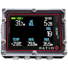Komputer nurkowy Ratio iX3M Pro Deep – Powietrze/Nitrox, 3 gazy, ekran 2.8”, 300 m