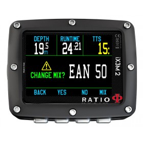 Komputer nurkowy Ratio iX3M2 Pro – Air/Nitrox/Gauge, algorytm ZHL-16B, głębokość 300 m