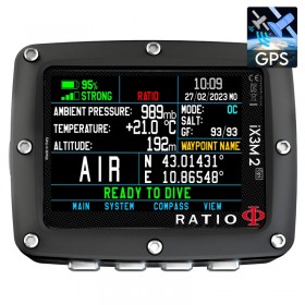 Ratio iX3M2 [GPS] PRO – komputer nurkowy Air/Nitrox, 3 mixy, GNSS, do 3 transmiterów, 300 m
