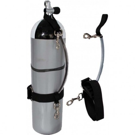 Uprząż do butli stage Dive System – komplet mocujący z hakami i taśmą 50 mm