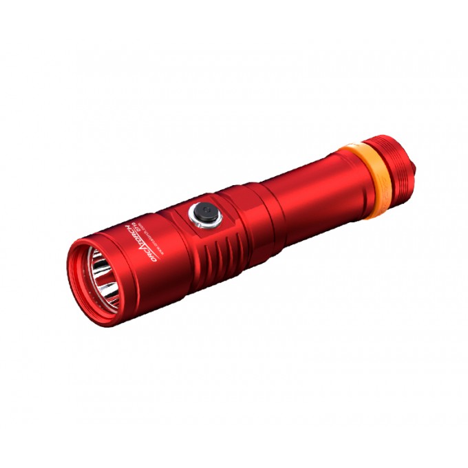 Latarka nurkowa OrcaTorch D710 Red – widok ogólny