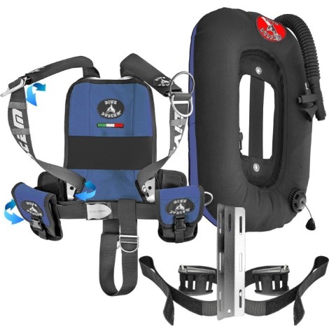 Skrzydło techniczne Dive System Quickly Mono z uprzężą jednotaśmową i komorą Donut do pojedynczej butli