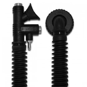 Inflator Dive System L340 – kompletny zestaw z rurą karbowaną 340 mm, widok inflatora z rurą i kolankiem