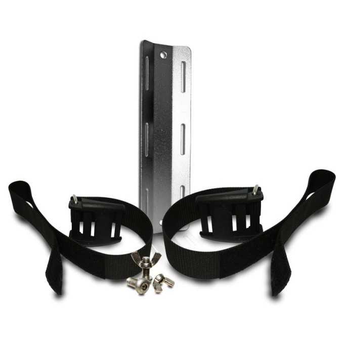 Adapter do pojedynczej butli STA Dive System z paskami 50 mm i śrubami, widok zestawu z przodu