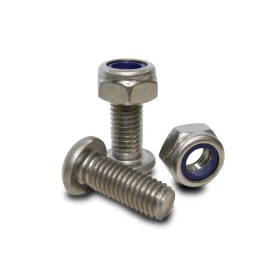 Śruba ze stali nierdzewnej M10 (łeb owalny) i nakrętka samohamowna – komplet (para)