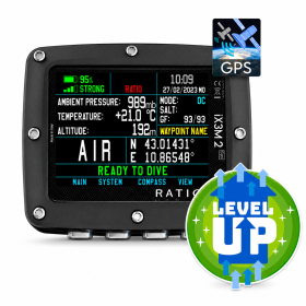 Komputer nurkowy RATIO iX3M2 [GPS] DEEP – upgrade do TECH, GNSS, Trimix normoksyczny, obsługa do 3 transmiterów, do 300 m