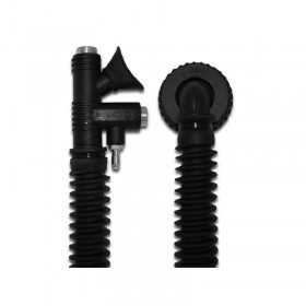 Inflator Dive System L400 – kompletny zestaw z rurą karbowaną 400 mm, widok inflatora z rurą i kolankiem