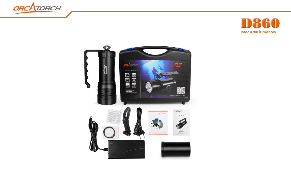 OrcaTorch D860 – przycisk i wskaźnik LED
