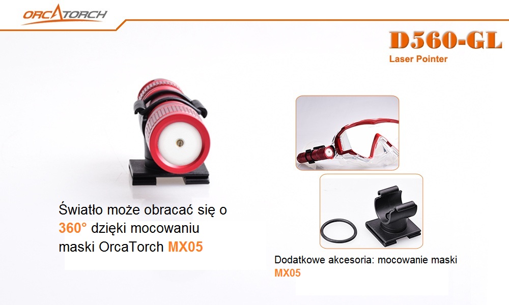 OrcaTorch D560-RL – czerwona wiązka