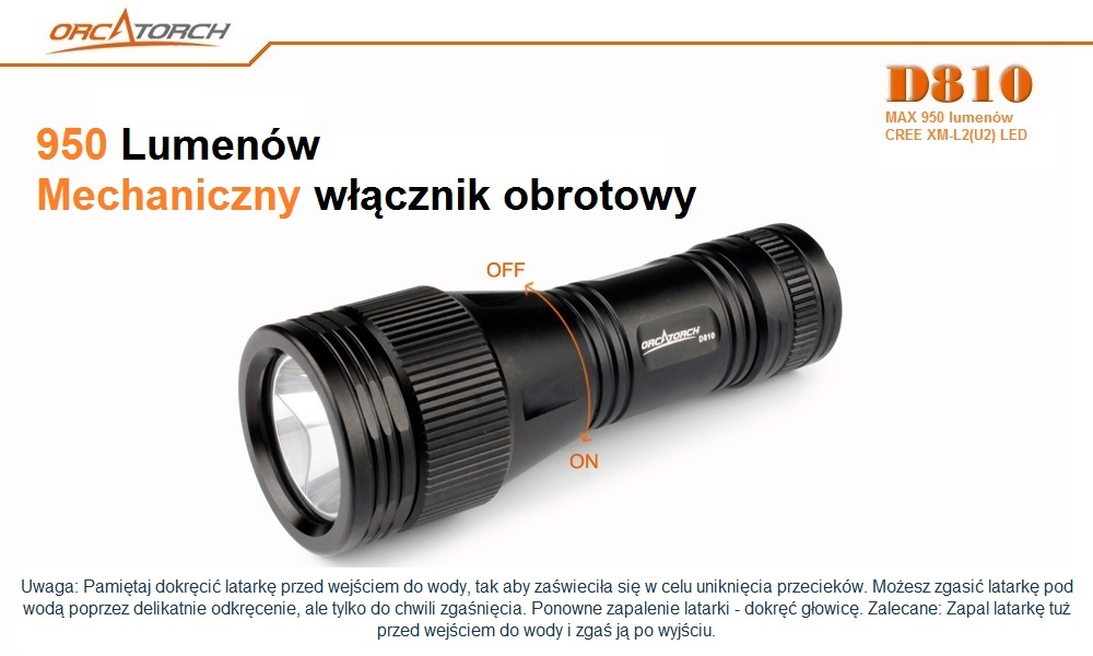OrcaTorch D810 – widok z przodu