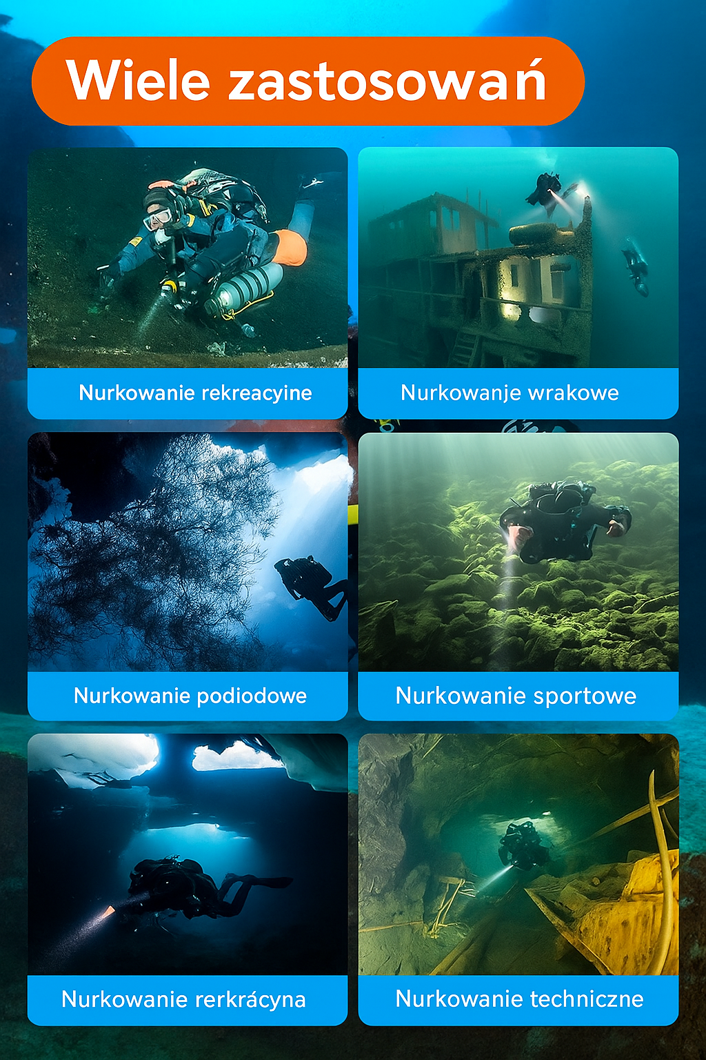 OrcaTorch D920 – zastosowanie nurkowanie jaskiniowe