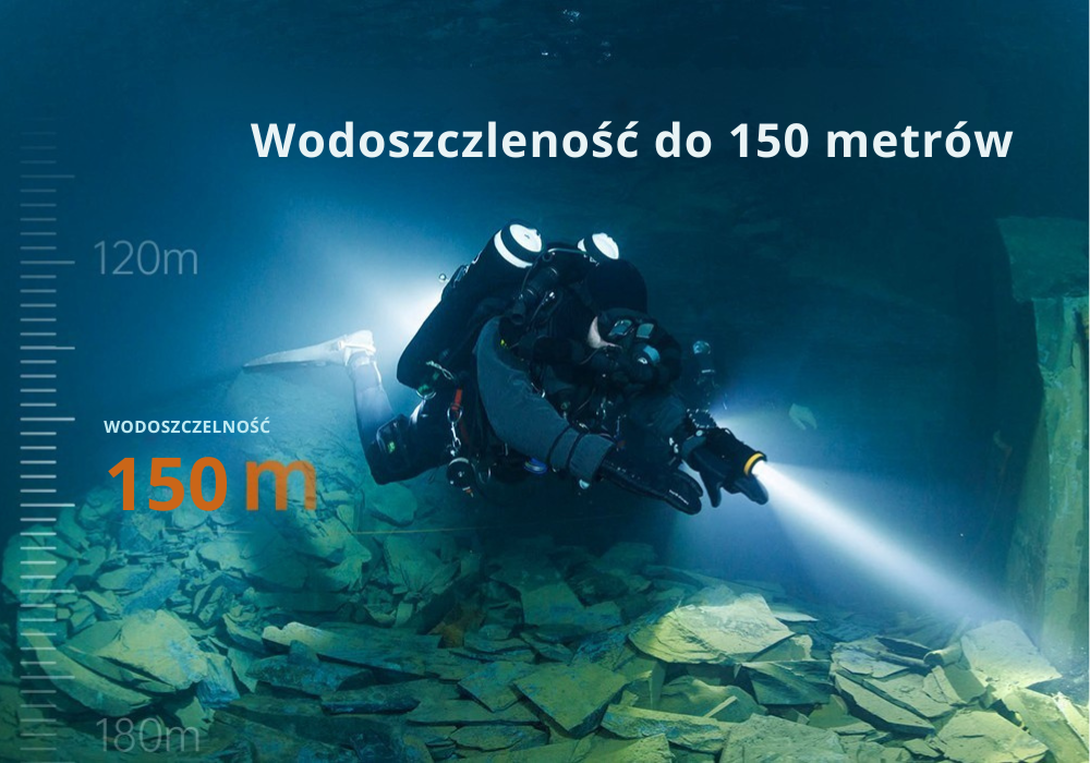 OrcaTorch D920 – praca pod wodą, wiązka 9°