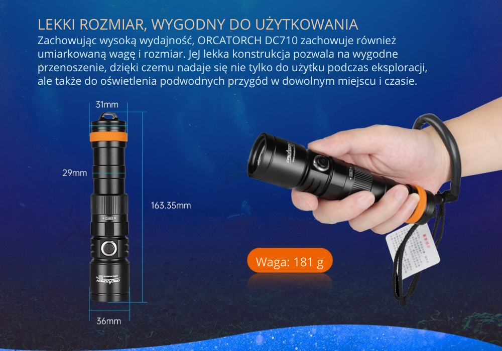 OrcaTorch DC710 – wiązka światła 6 stopni