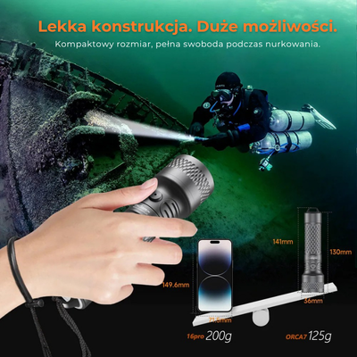 OrcaTorch ORCA7 – lekka konstrukcja i kompaktowe wymiary